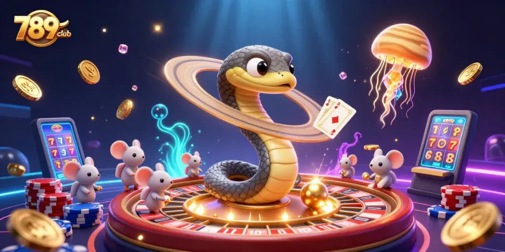 Experience the thrills with 789club, where astronaut mice bet around a cosmic roulette wheel.