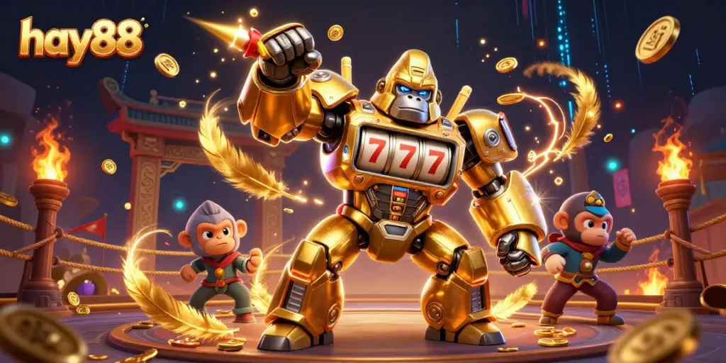 Experience thrilling wins with hay88's golden gorilla mech and exciting gaming elements.