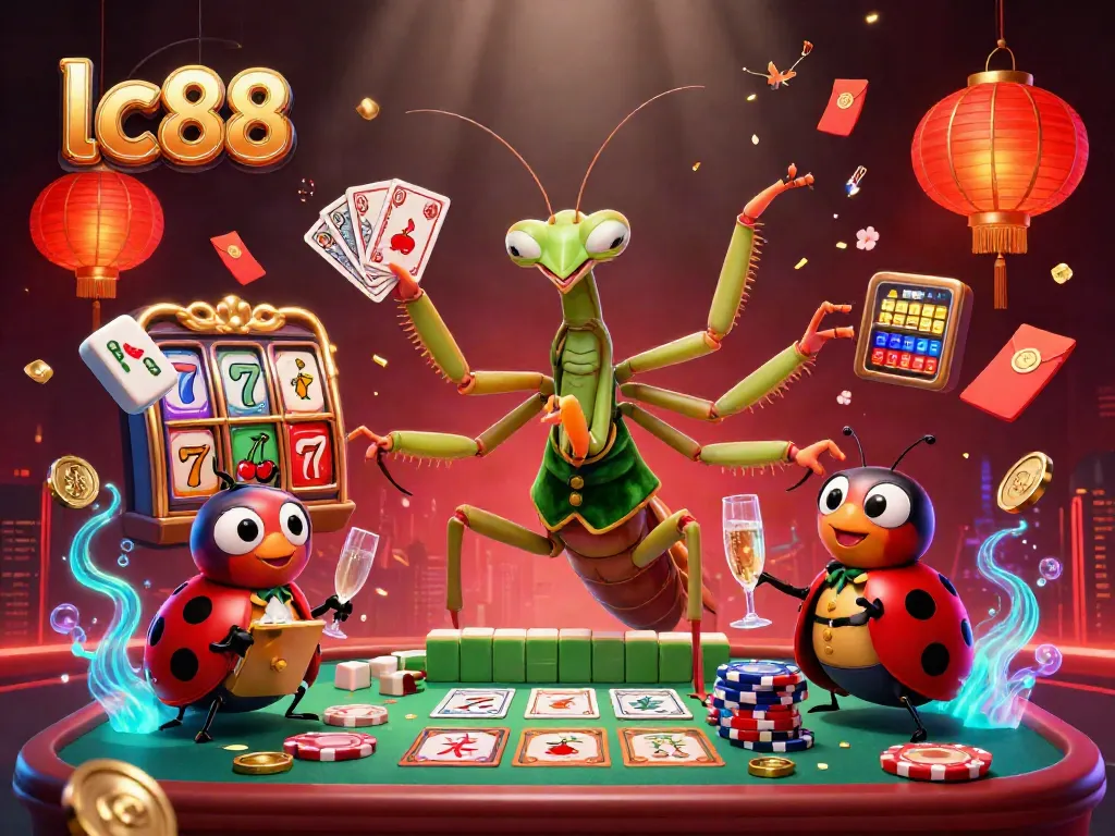 Experience lc88's exciting casino action with engaging characters in a vibrant 3D scene.