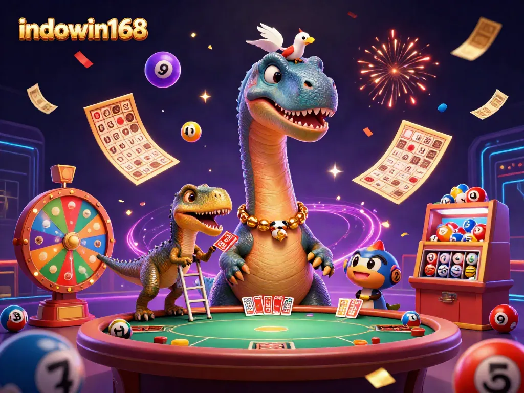 Indowin168 menawarkan pengalaman seru dengan brontosaurus dan raptor dalam ilustrasi kasino yang menarik.
