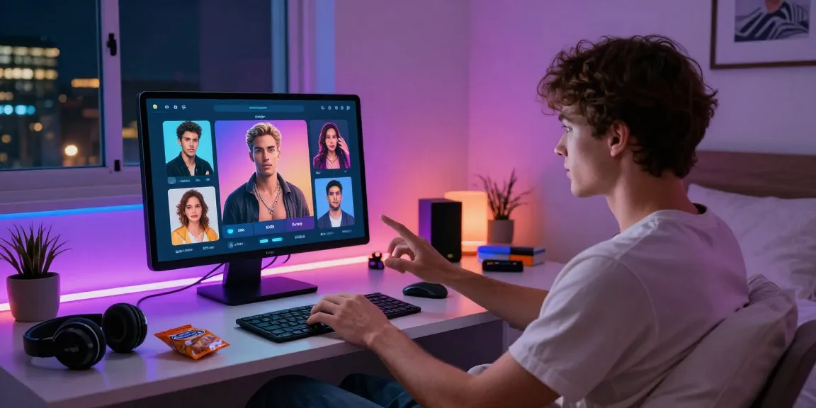 Engaging ai porn chat interaction displayed on a tablet in a cozy bedroom setting.