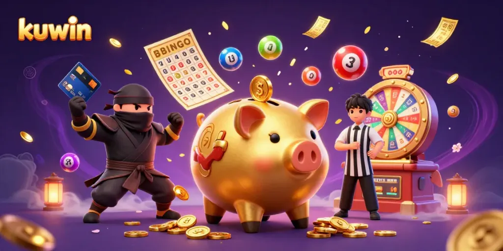 Kuwin offers a dynamic casino experience with vibrant lottery elements and interactive characters in 3D.