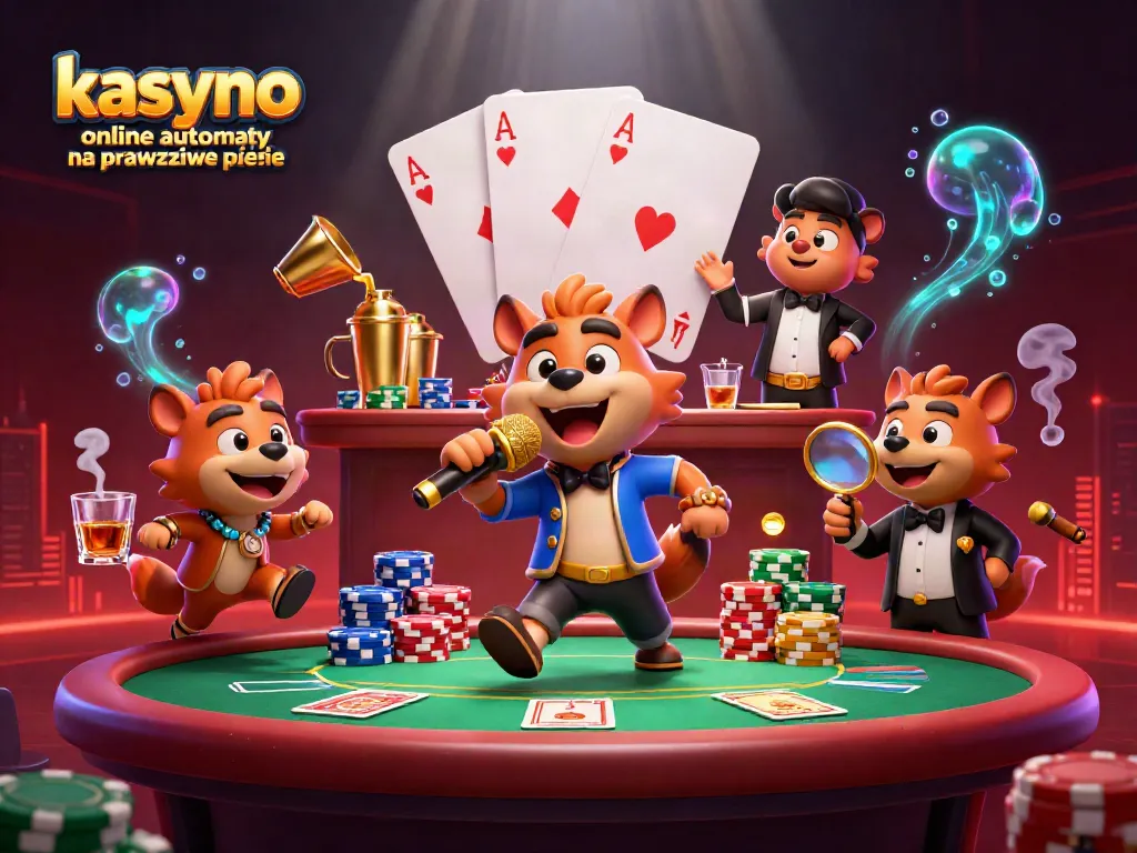 Experience the excitement of kasyno online automaty na prawdziwe pieniądze in a vibrant 3D casino scene with hyenas.