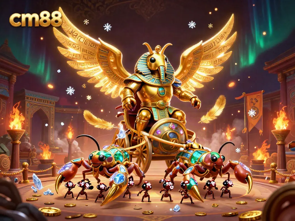 Engage in exciting casino activities with cm88’s colossal gaming beetle and vibrant casino elements.
