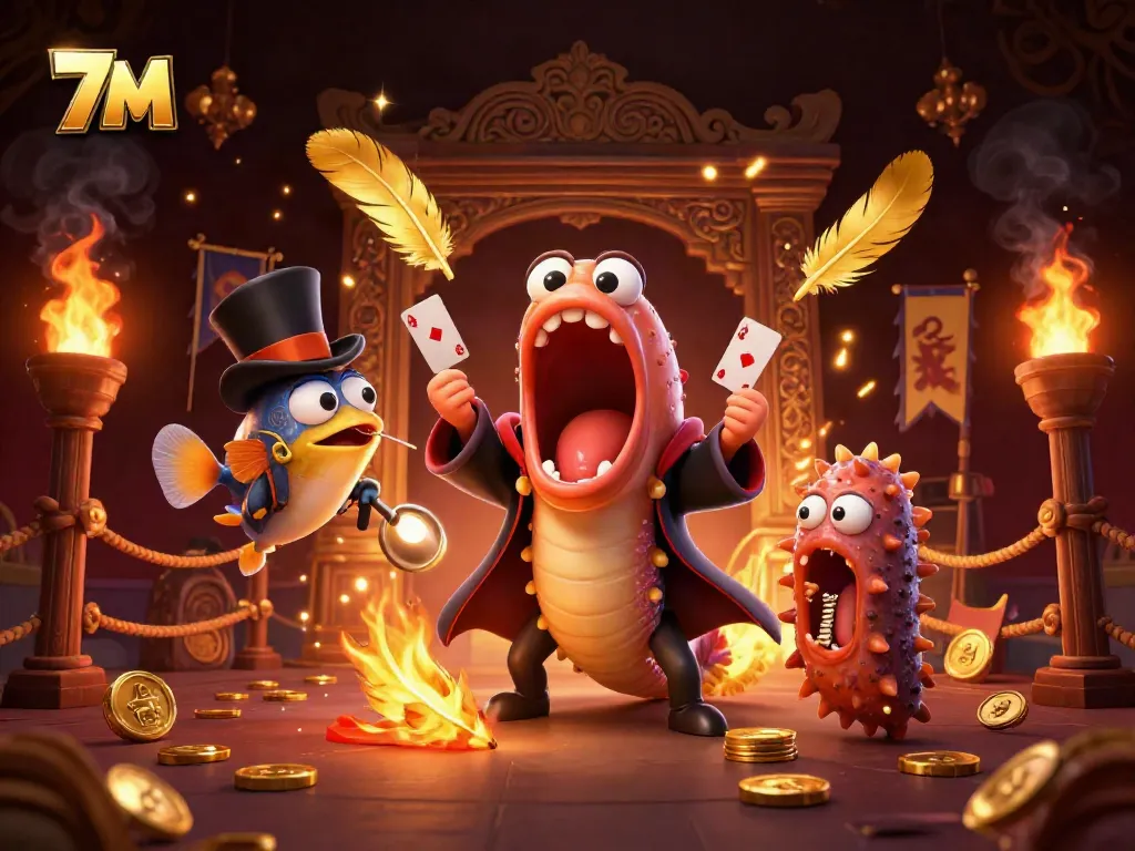 Experience thrilling gameplay with 7M as deep-sea creatures enchant players in a magical casino scene.