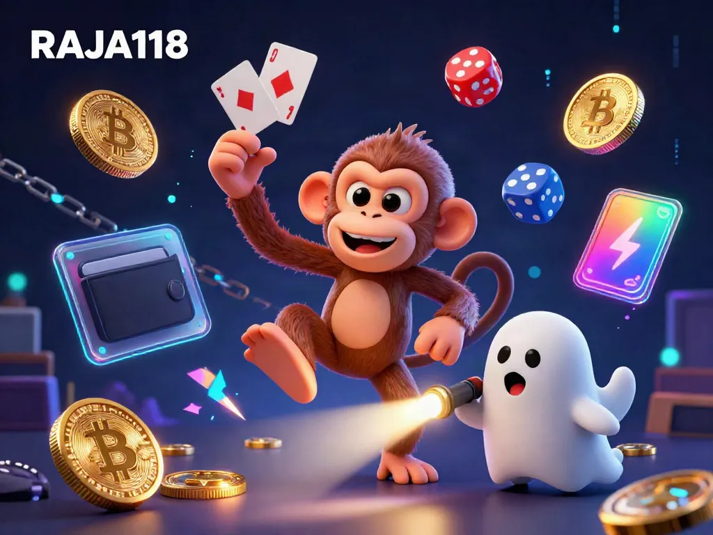 Engage in thrilling fun with the RAJA118 casino scene featuring lively characters and vibrant elements.