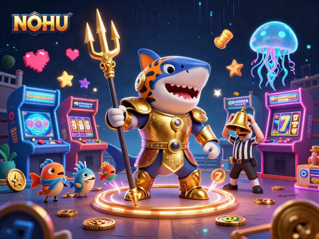Spin to win big in NOHU's vibrant slot scene filled with engaging characters and dazzling casino elements.