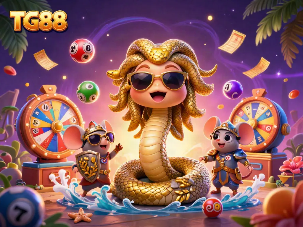 Experience TG88's vibrant gaming world with Medusa and dynamic casino elements.