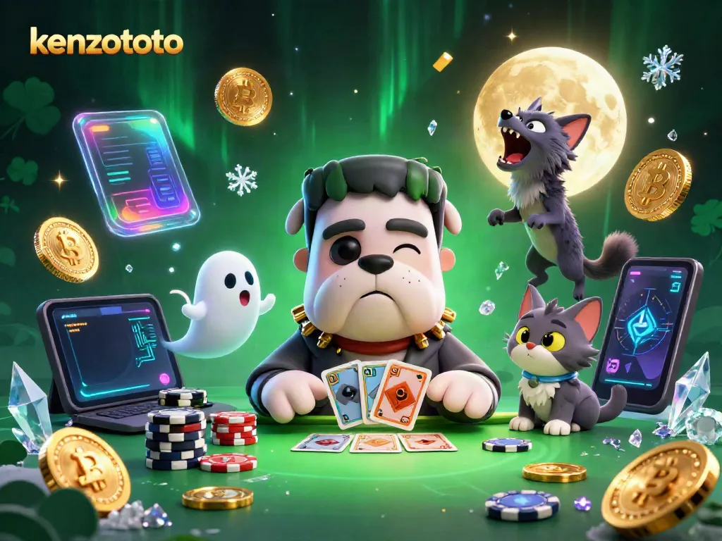 Experience the thrilling world of kenzototo with this dynamic 3D casino scene featuring lively characters.