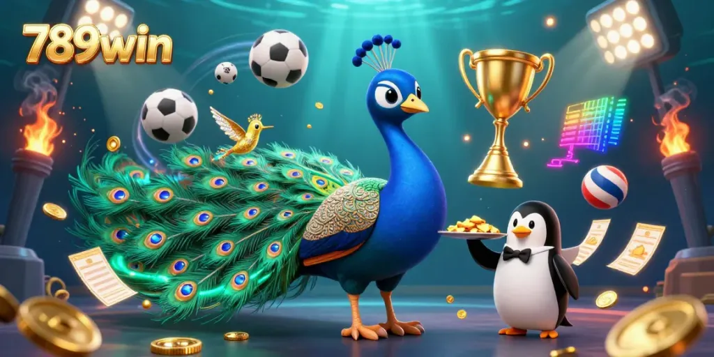 Experience thrilling gameplay at 789win with vibrant characters, golden rewards, and dynamic sports elements.