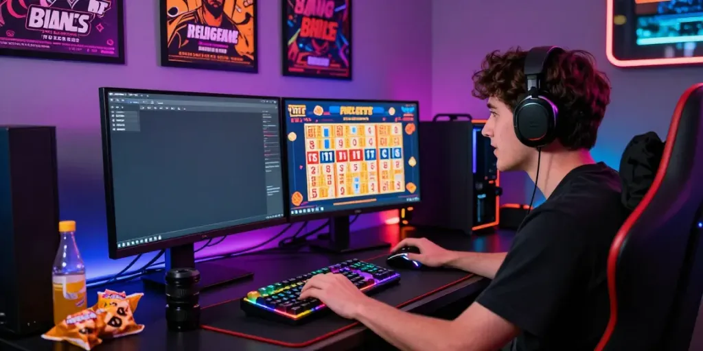 Exciting online gaming setup showcasing a player engaging with davo 88 lottery interface.