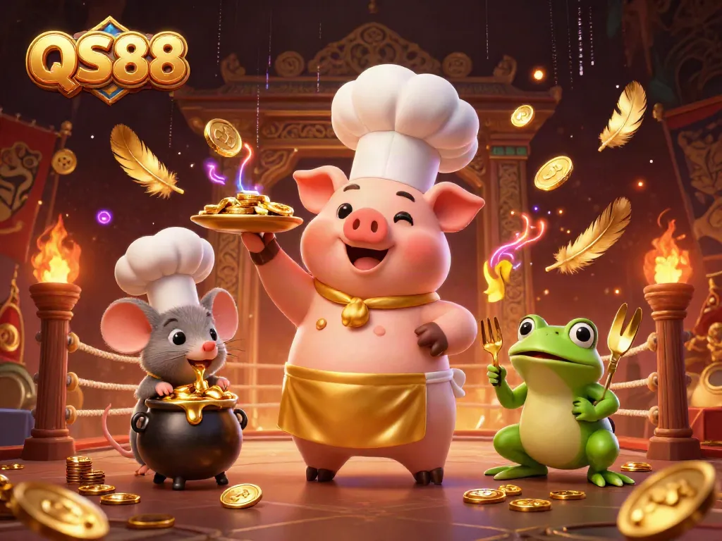 Engage with exciting QS88 gaming adventures featuring vibrant characters and rich casino elements.