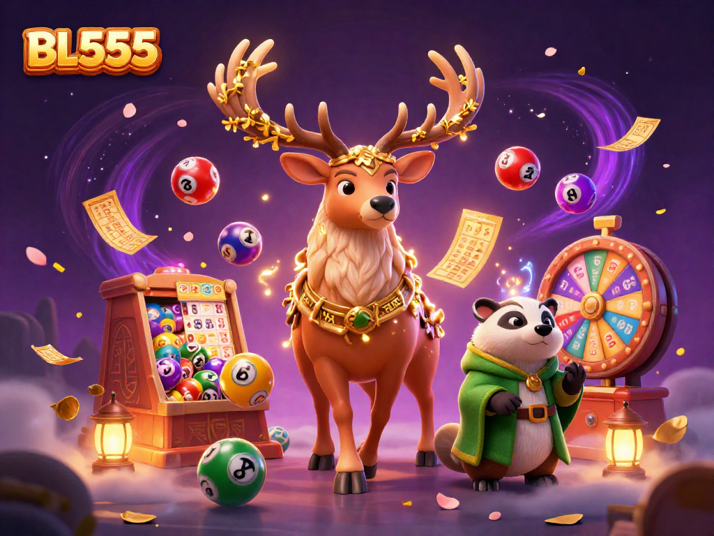 Engage with BL555's vibrant gaming world featuring dynamic lottery and casino elements.