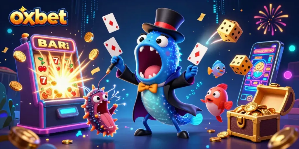 Experience the excitement of oxbet's casino with thrilling card tricks and jackpot scenes.
