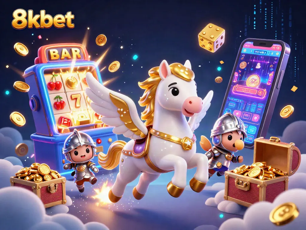 Experience thrilling wins with 8xbet while enjoying a vibrant 3D casino scene featuring dynamic game elements.