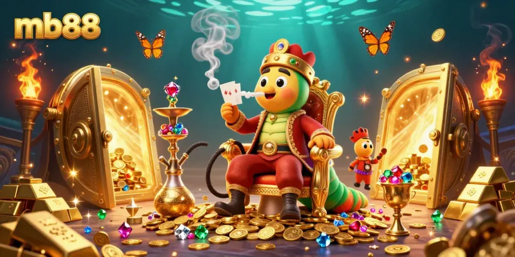 Experience the thrill of mb88 with vibrant symbols and casino elements in a rich 3D scene.