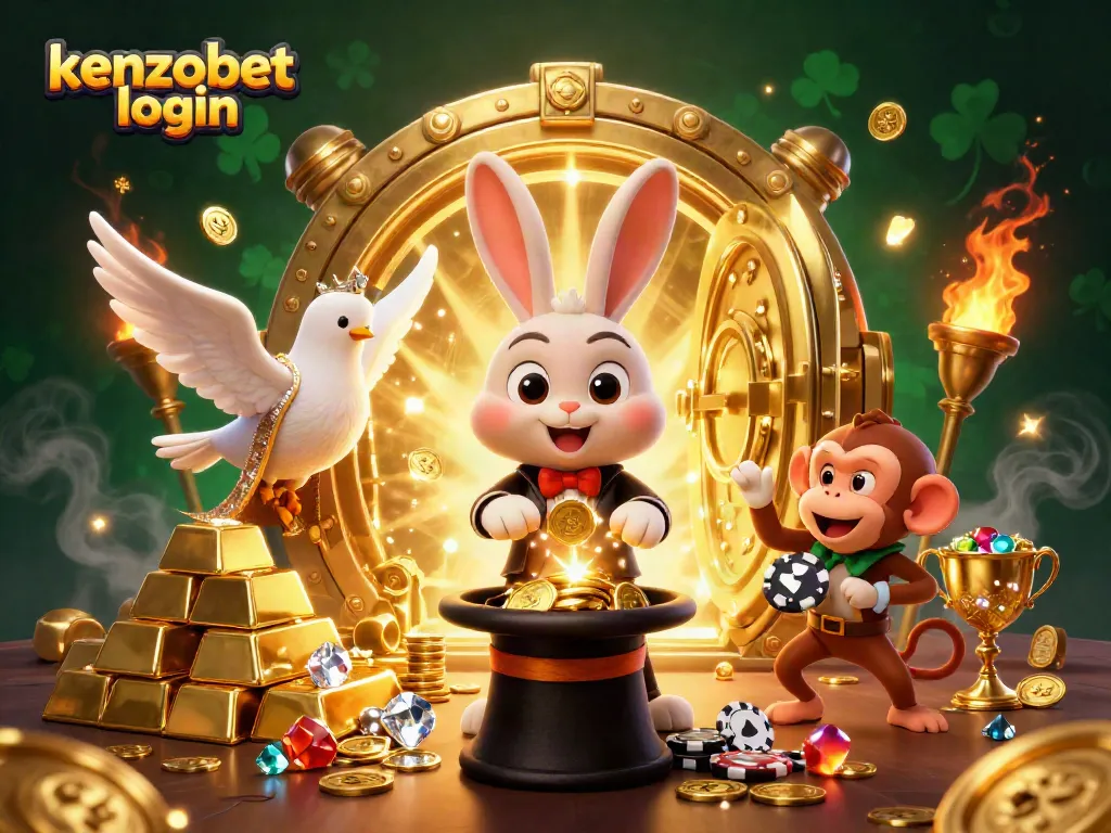 Play lively games at Kenzobet login with captivating scenes of winning moments, coins, and excitement